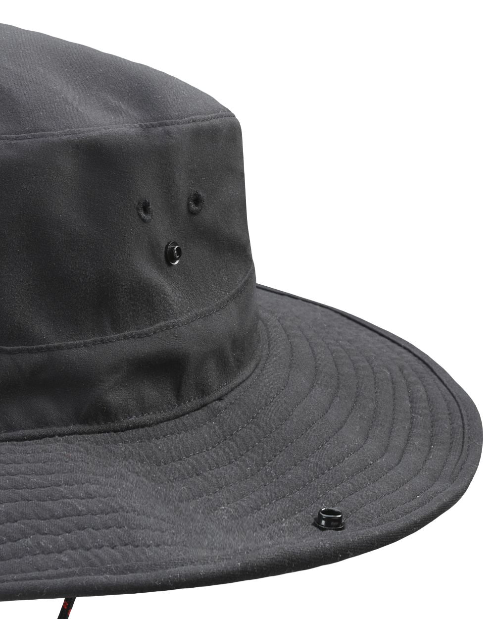 Black Coloured Musto Fast Dry Brimmed Hat on White Background
