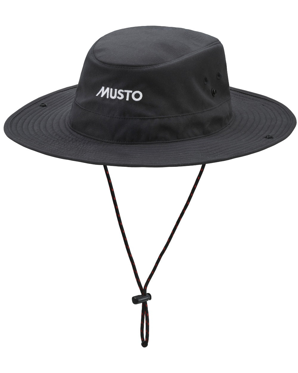 Black Coloured Musto Fast Dry Brimmed Hat on White Background
