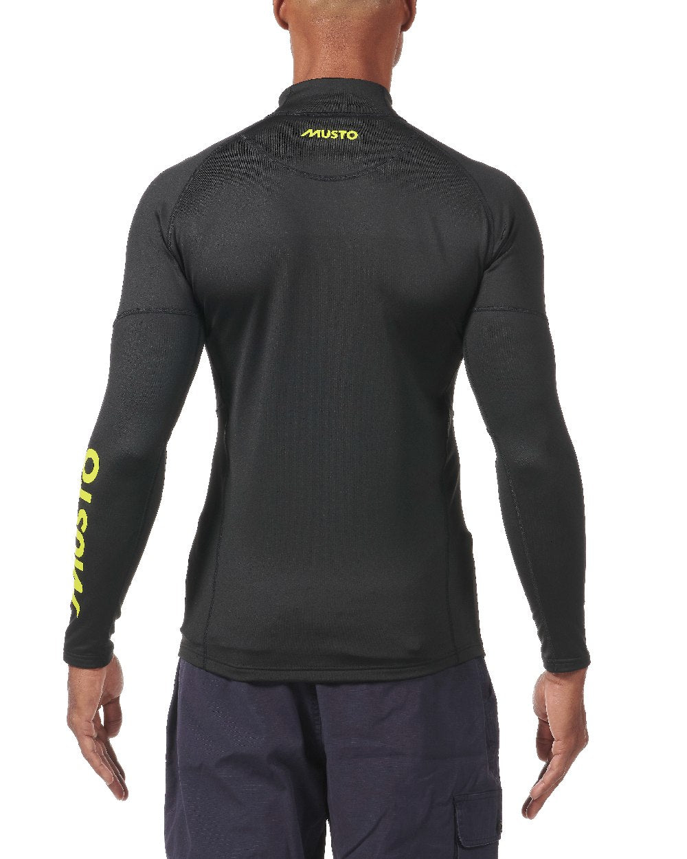 Black coloured Musto Mens Hydrothermal Top 2.0 on white background 