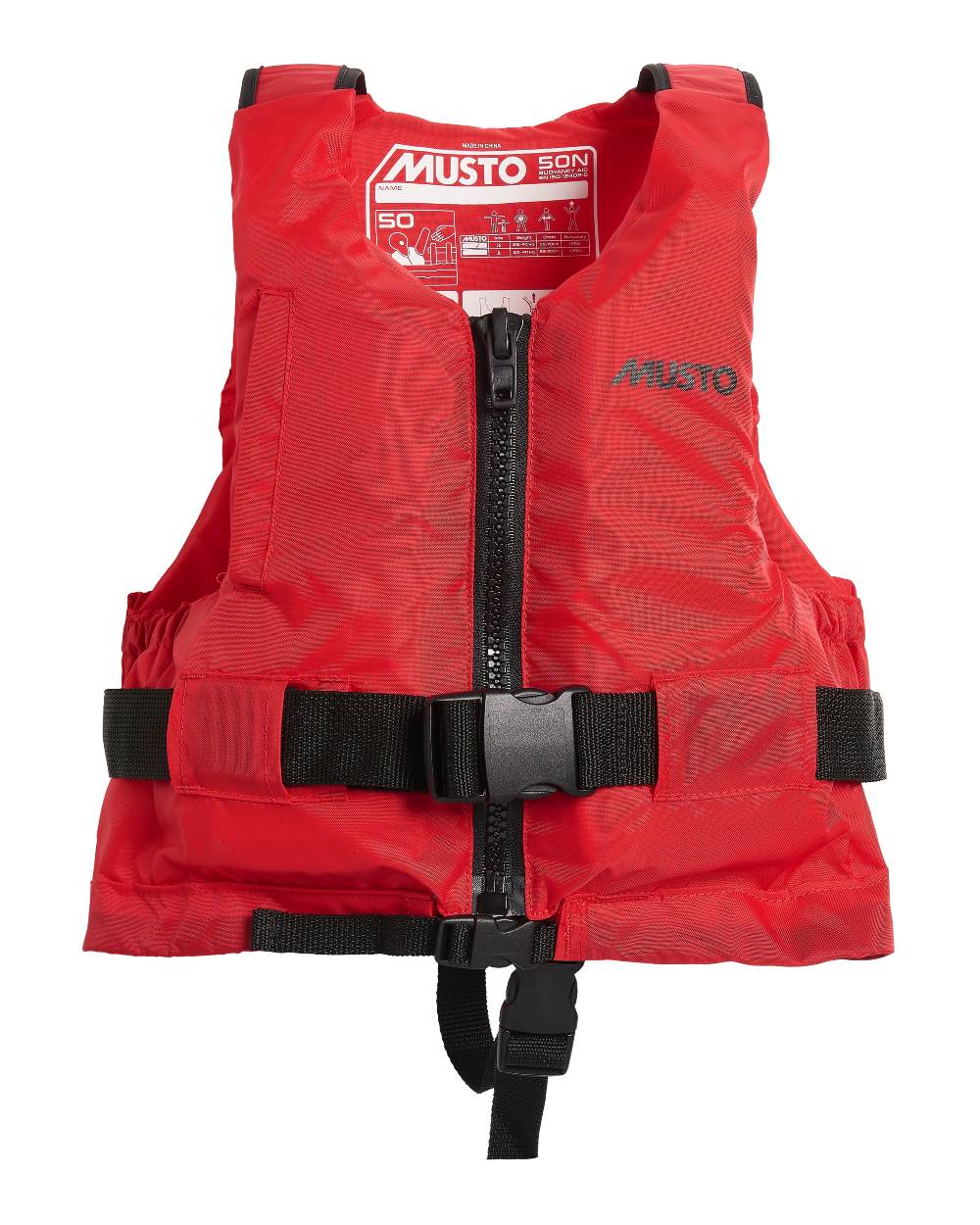 True Red Coloured Musto Junior Buoyancy Aid On A White Background 
