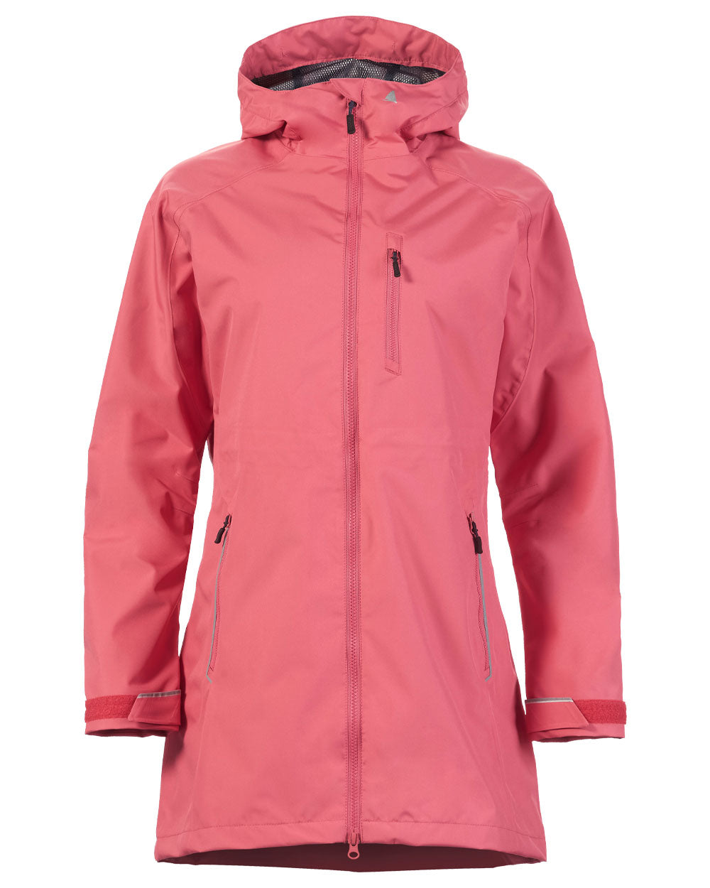 Sweet Raspberry coloured Musto Ladies Sardinia Rain Jacket on White background 