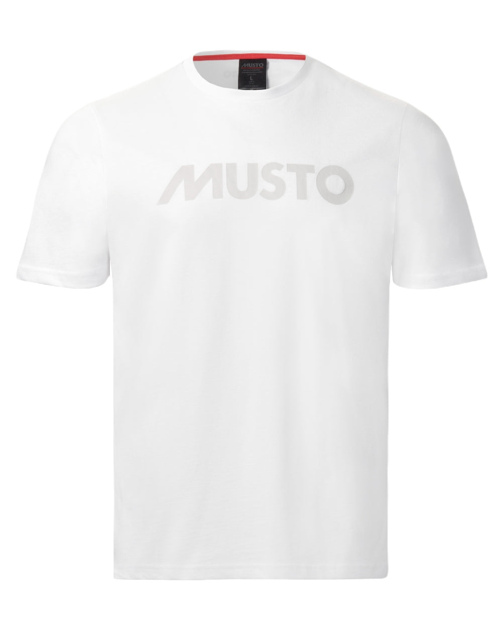 White Coloured Musto Logo Cotton Tee on White Background
