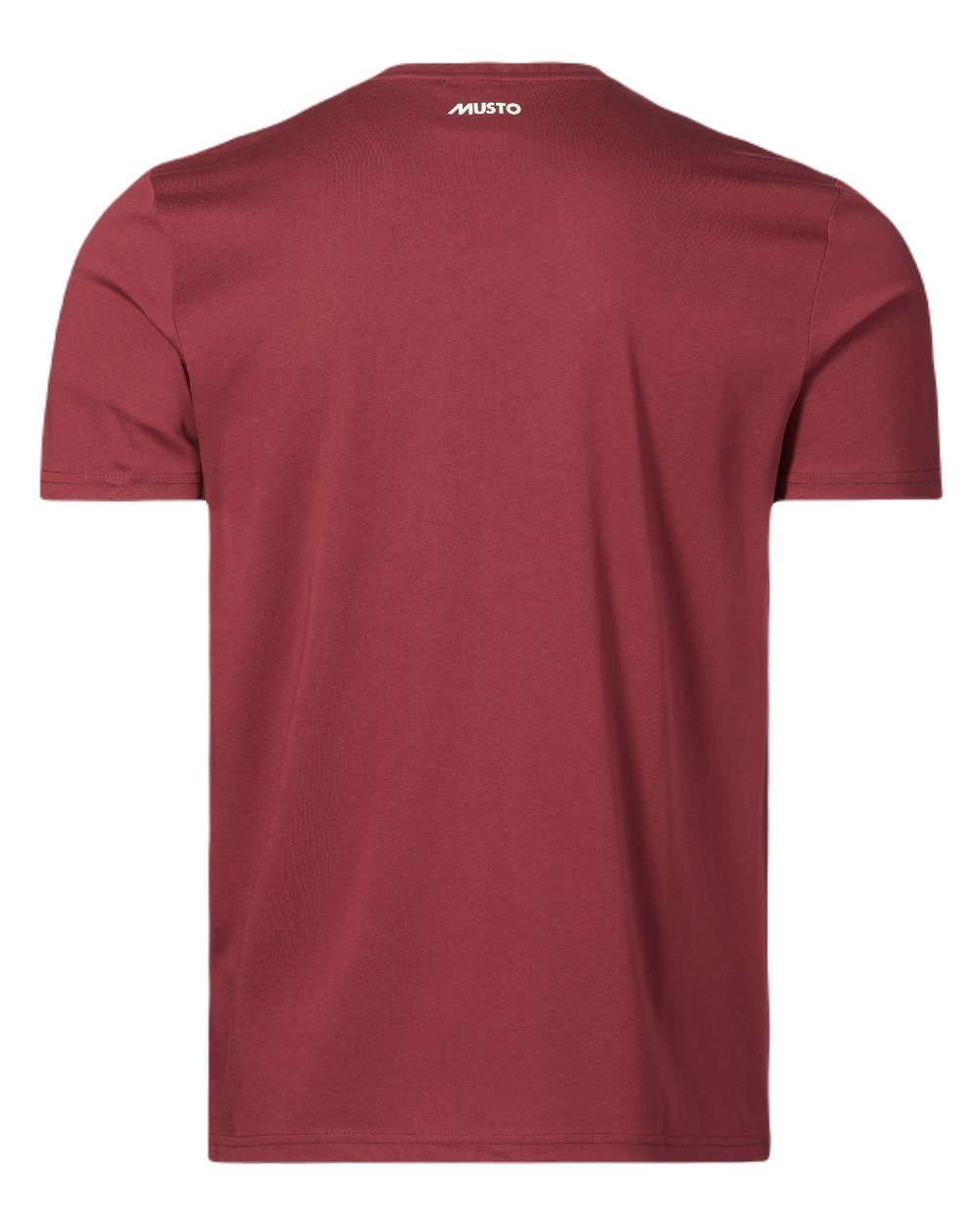 Windsor Wine Coloured Musto Logo Cotton Tee on White Background
