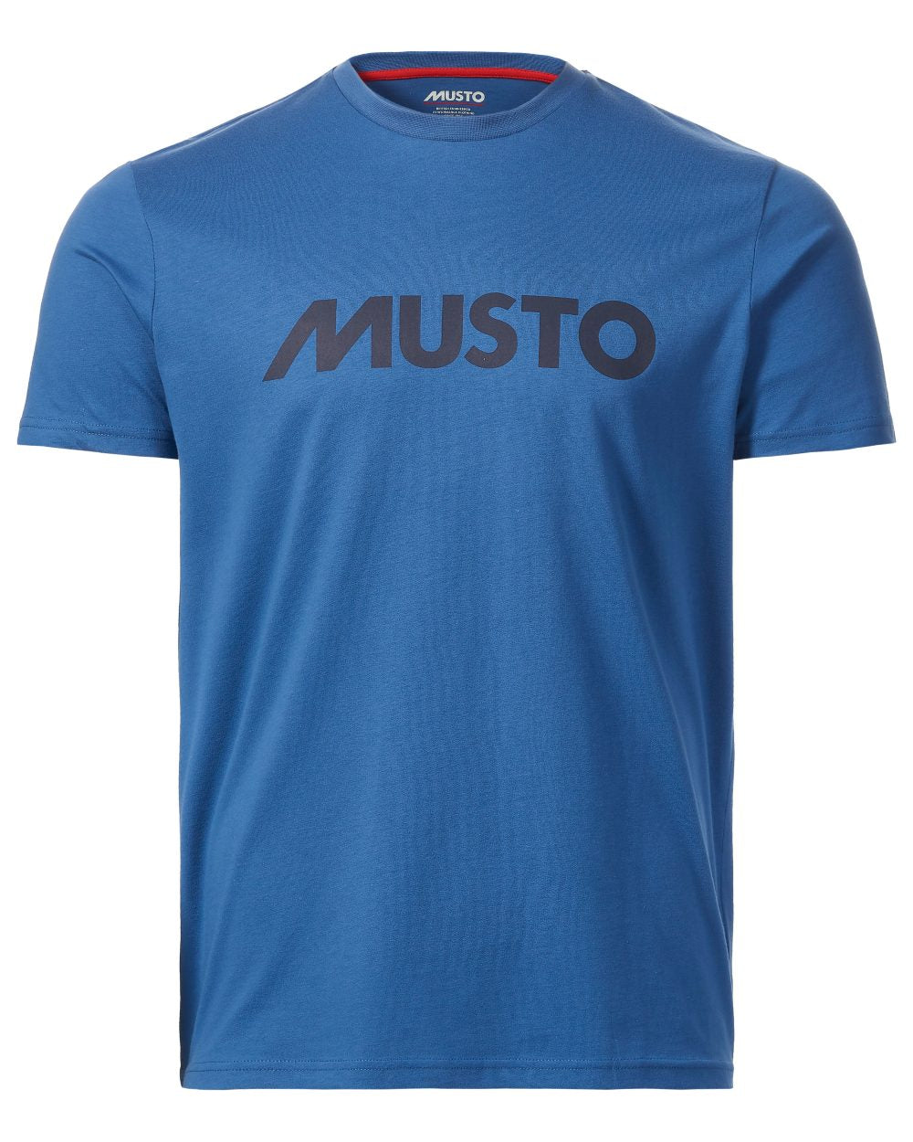 Marine Blue Coloured Musto Logo Tee On A White Background 