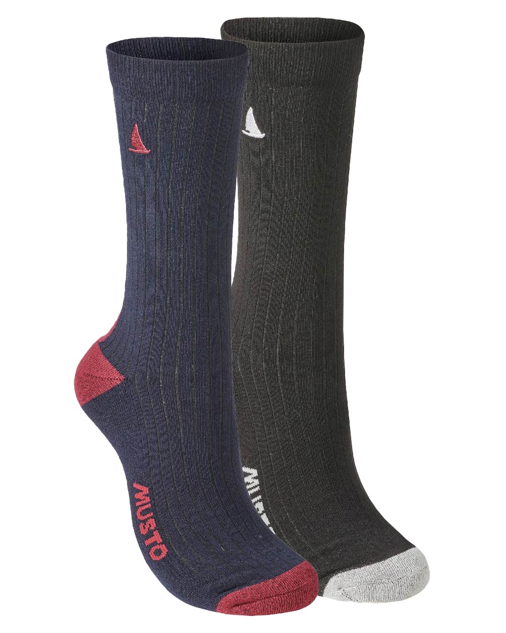 Navy/Black Coloured Musto Marina 2 Pack Socks On A White Background 