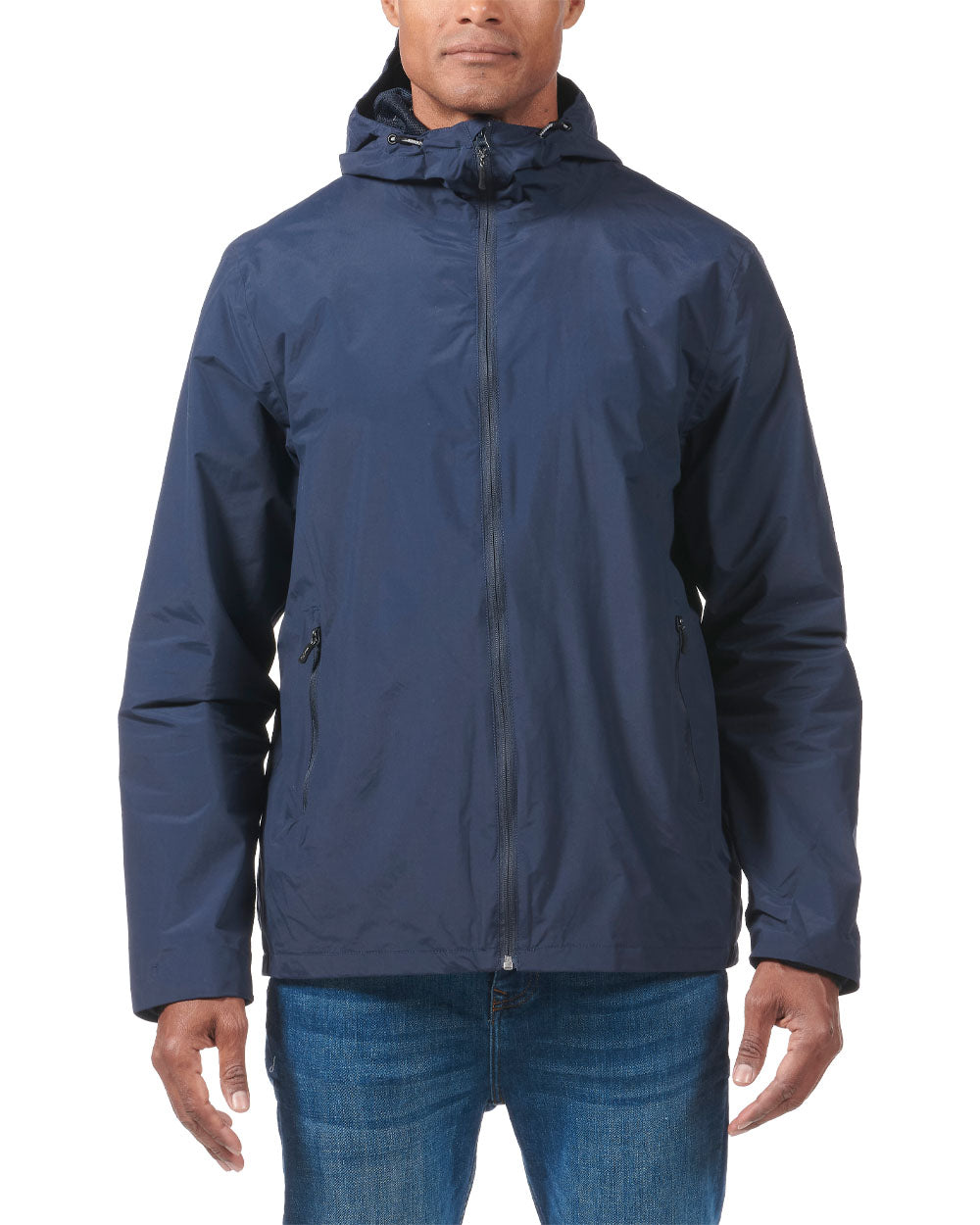 Navy coloured Musto Marina Rain Jacket on White background 