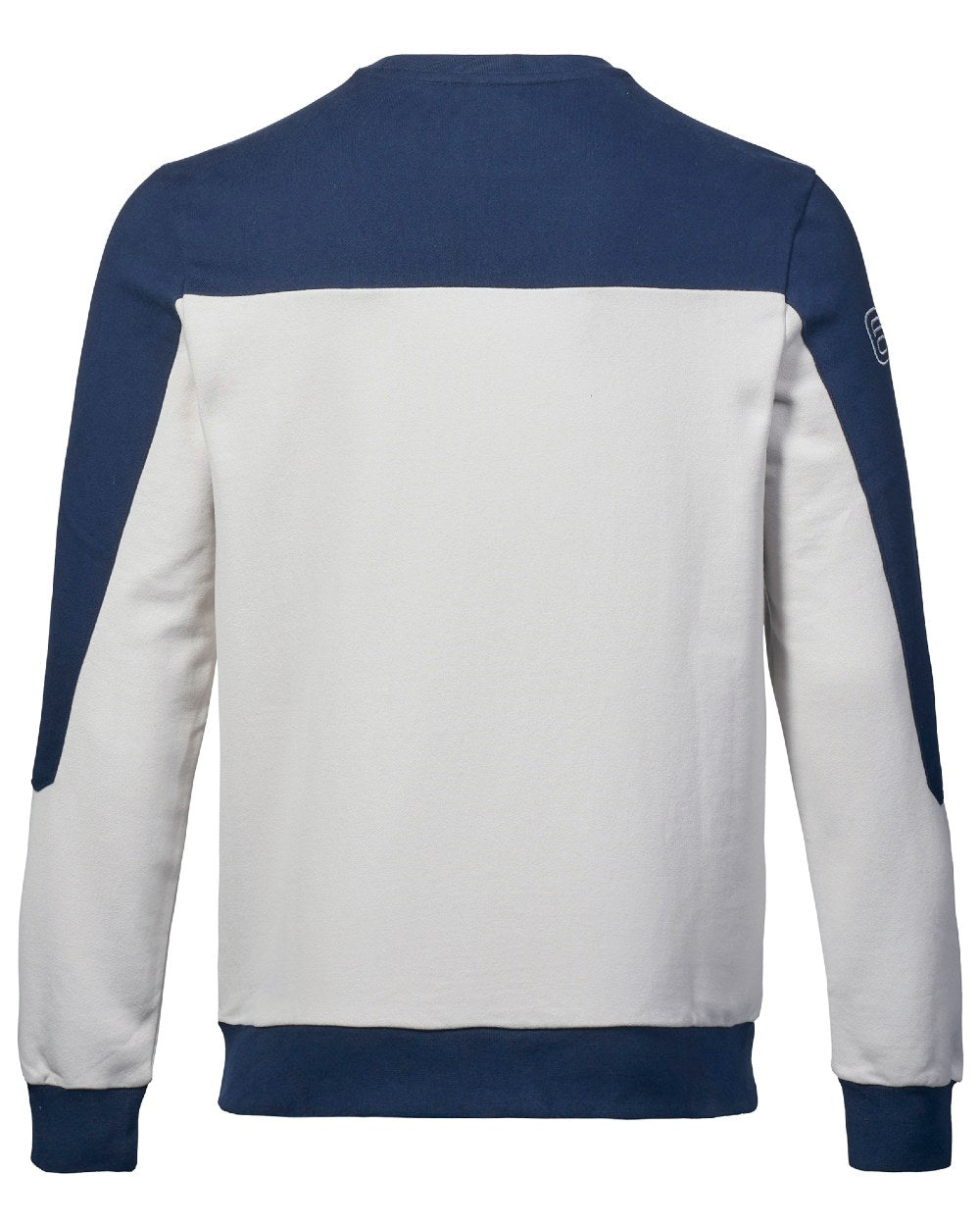 Platinum/Navy Coloured Musto Mens 64 Crew Neck Sweat On A White Background 