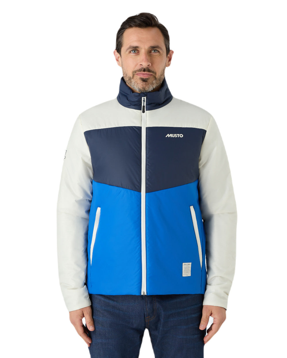 Aruba Blue Musto Mens 64 PrimaLoft Jacket On A White Background 