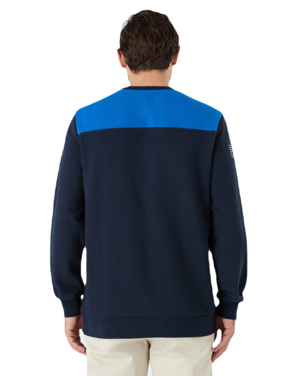 Aruba Blue Navy Antique Sail White Musto Mens 64 Tri Colour Sweatshirt On A White Background 