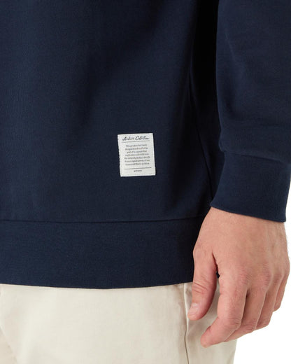 Aruba Blue Navy Antique Sail White Musto Mens 64 Tri Colour Sweatshirt On A White Background 