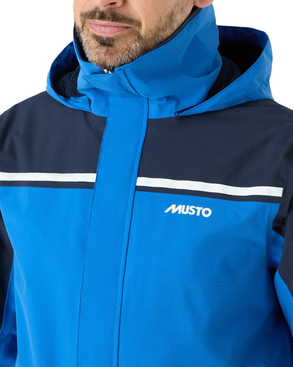 Aruba Blue/Navy/Asw Musto Mens 64 Waterproof Jacket On A White Background 