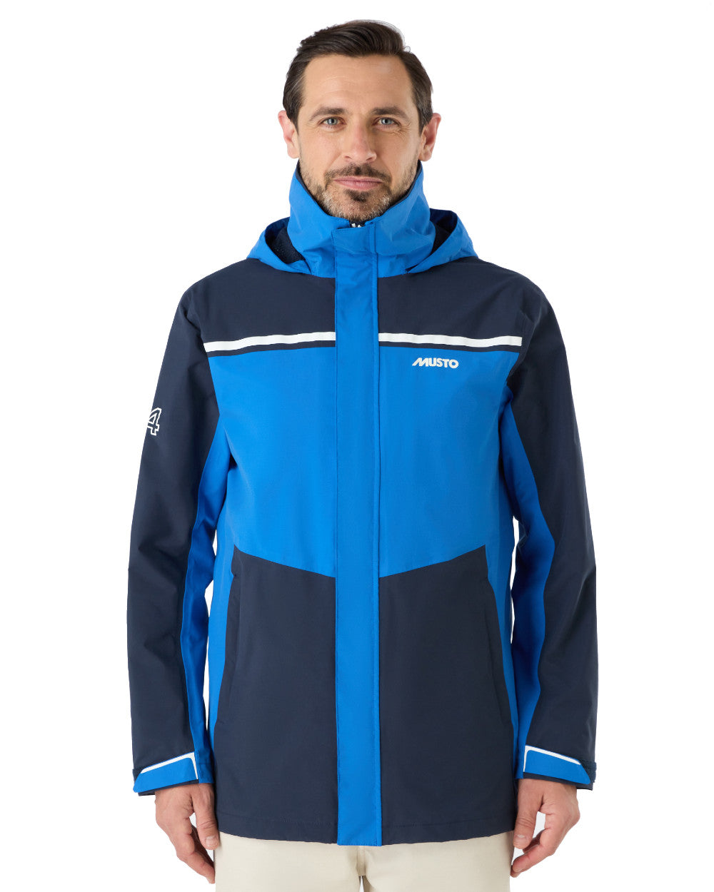 Aruba Blue/Navy/Asw Musto Mens 64 Waterproof Jacket On A White Background 