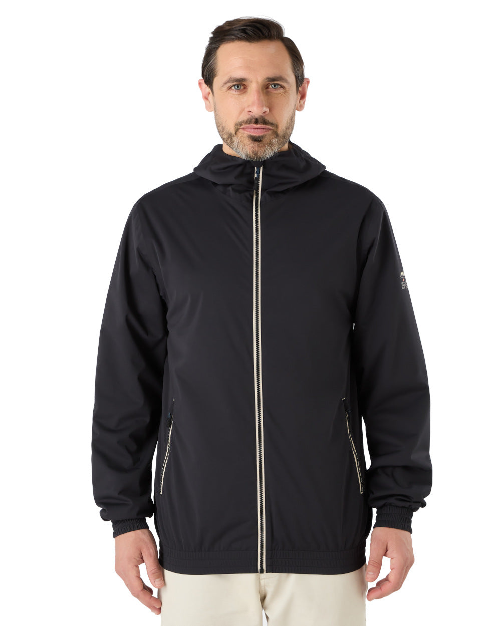 Black Coloured Musto Mens Active Rain Jacket On A White Background 