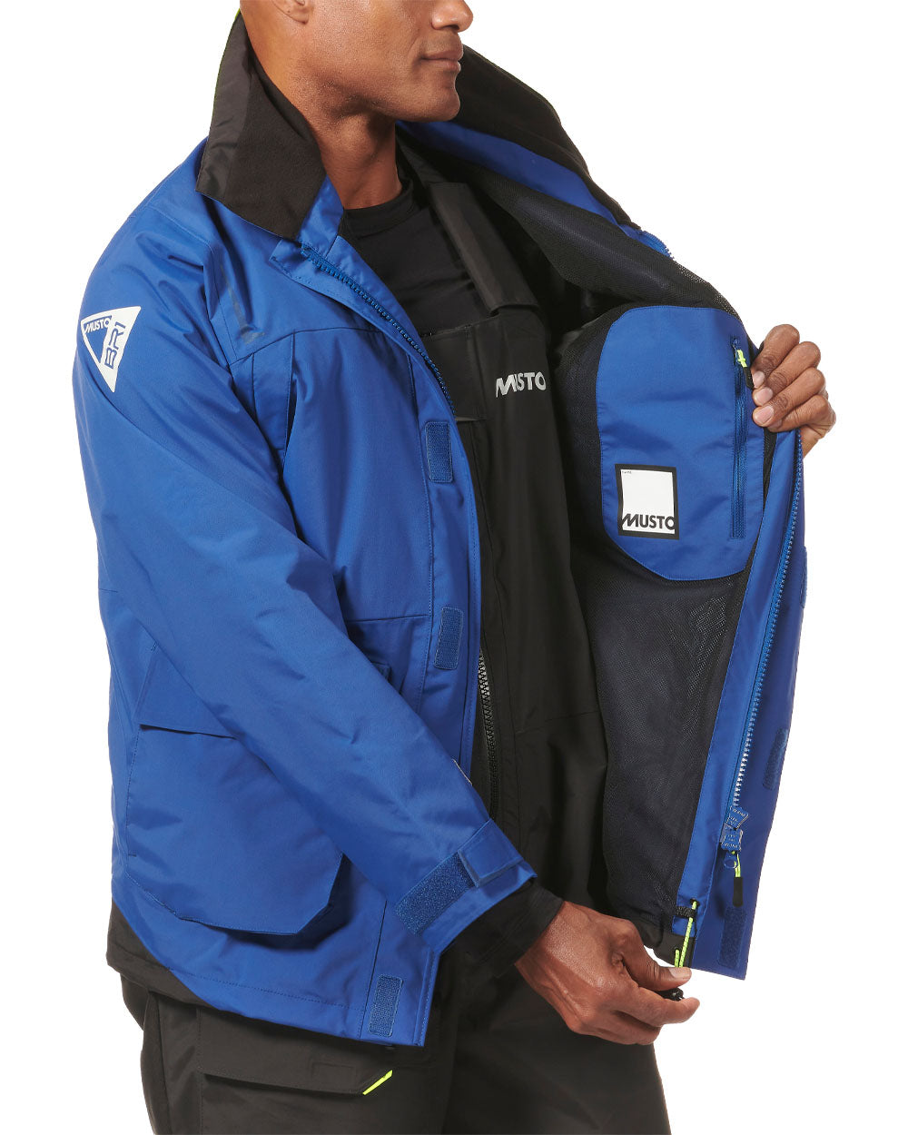Racer Blue coloured Musto Mens BR1 Channel Jacket on White background 