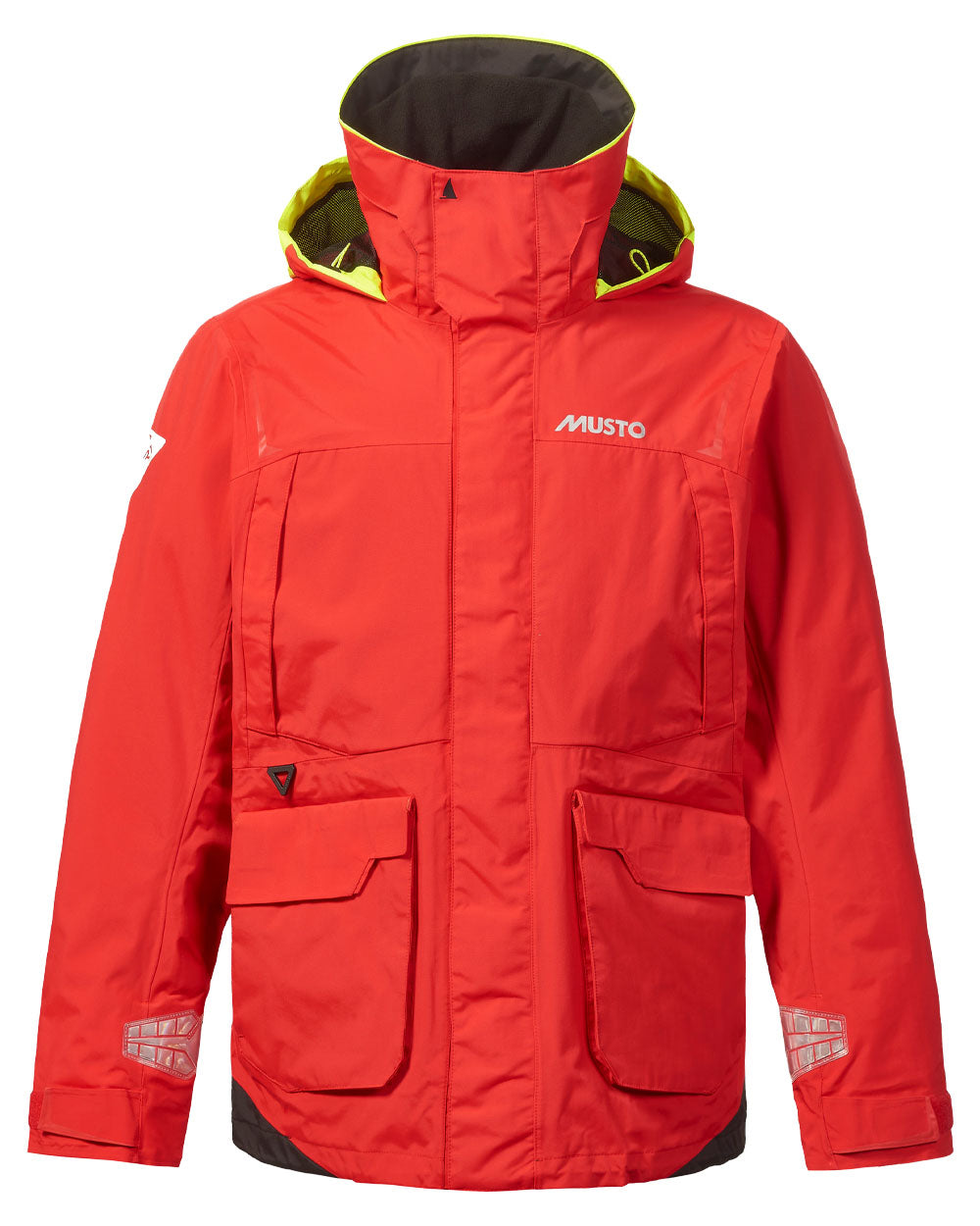 True Red coloured Musto Mens BR1 Channel Jacket on White background 
