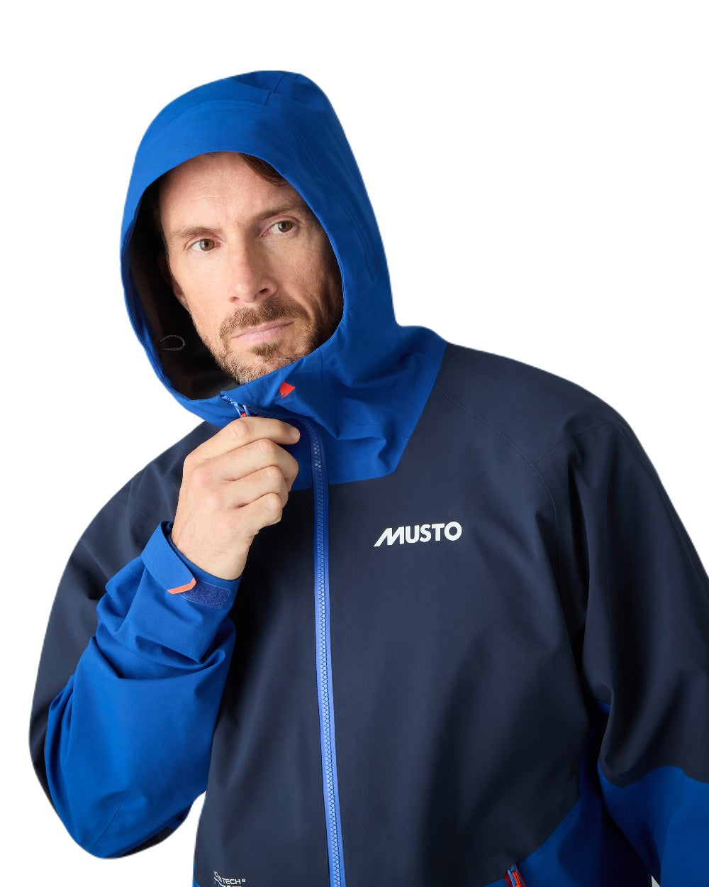 Mazarine Blue Coloured Musto Mens Br3 Sport Jacket on White Background
