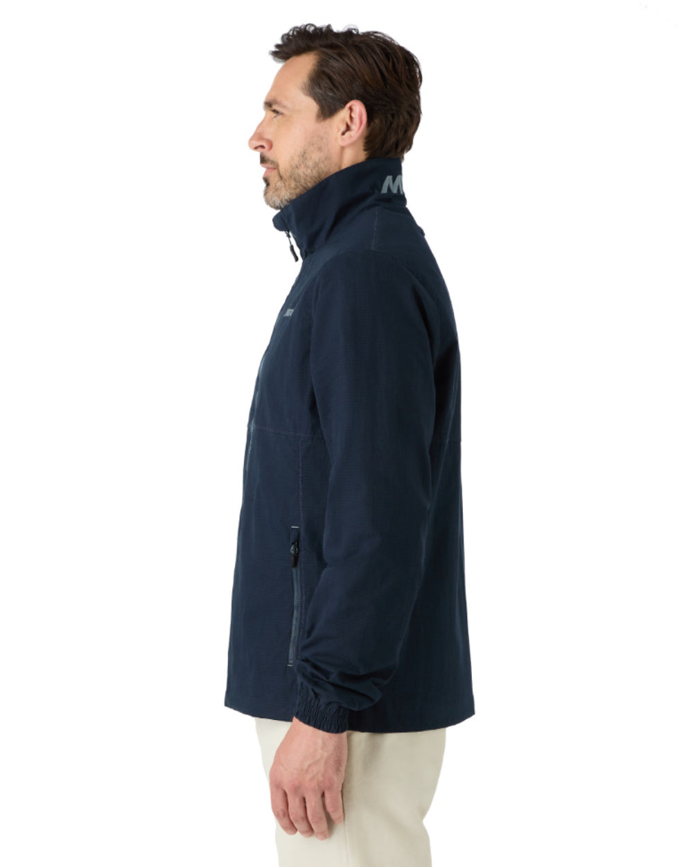 Navy Coloured Musto Mens Coastal Waterproof Jacket On A White Background 