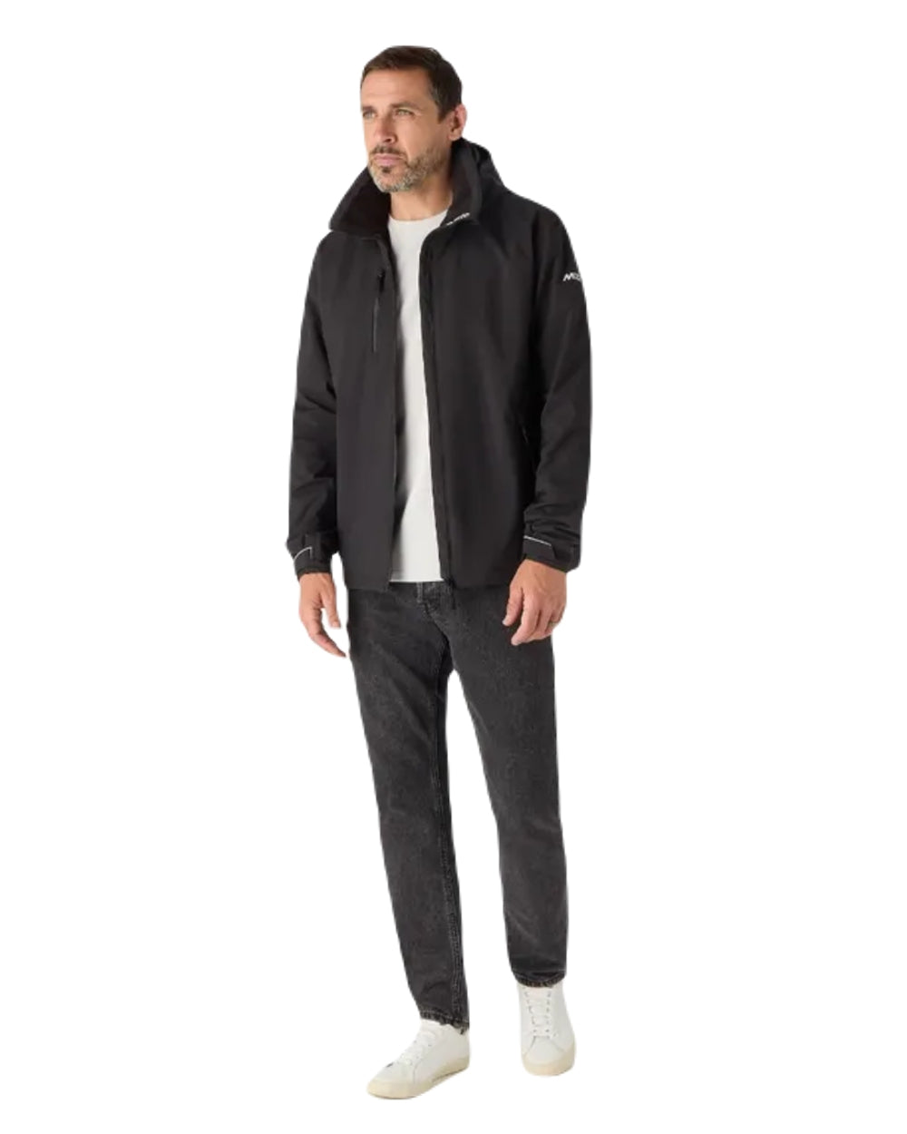 Black Coloured Musto Mens Corsica Jacket on White Background
