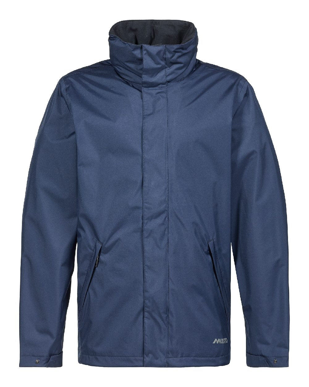 Navy coloured Musto Mens Essential Rain Jacket on white background 