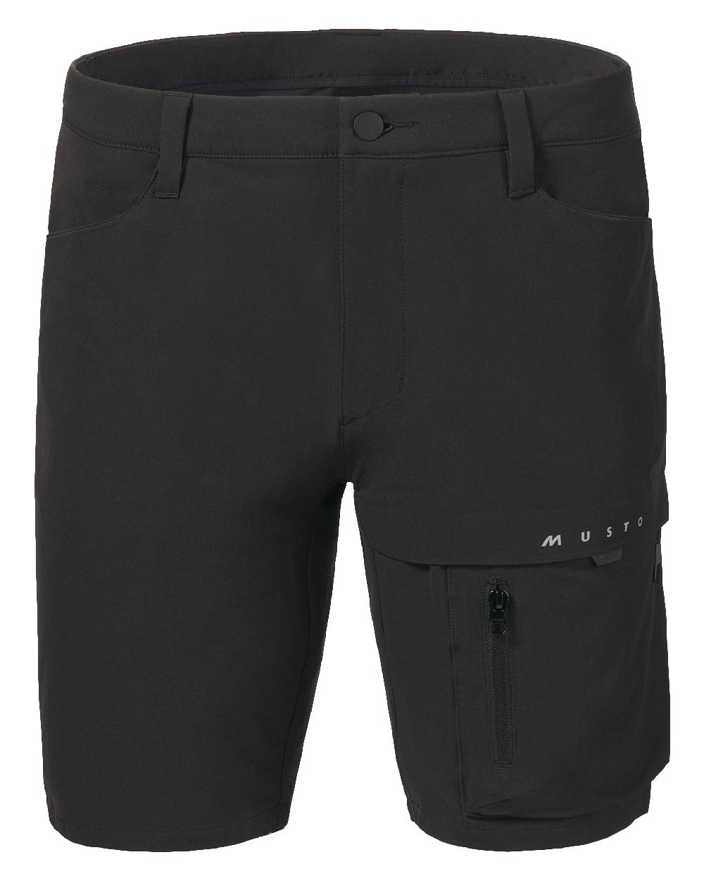 Black Coloured Musto Mens Evo Deck Stretch Short on White Background
