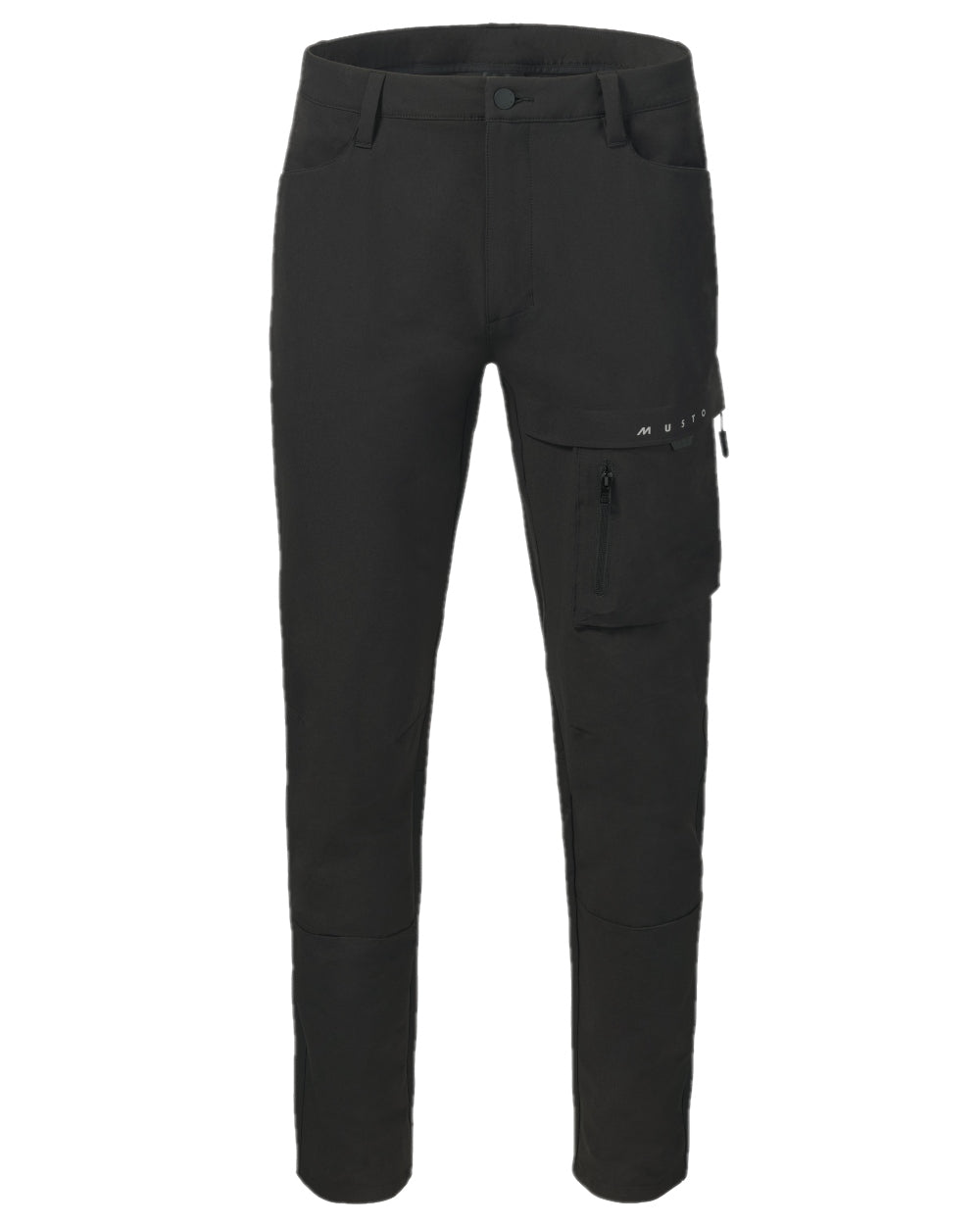 Black Coloured Musto Mens Evo Deck Stretch Trouser on White Backgroud
