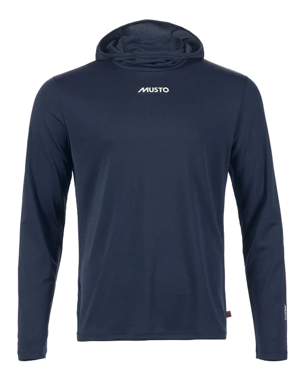 Navy Coloured Musto Mens Evolution Sunblock Fast Dry Hoodie On A White Background 