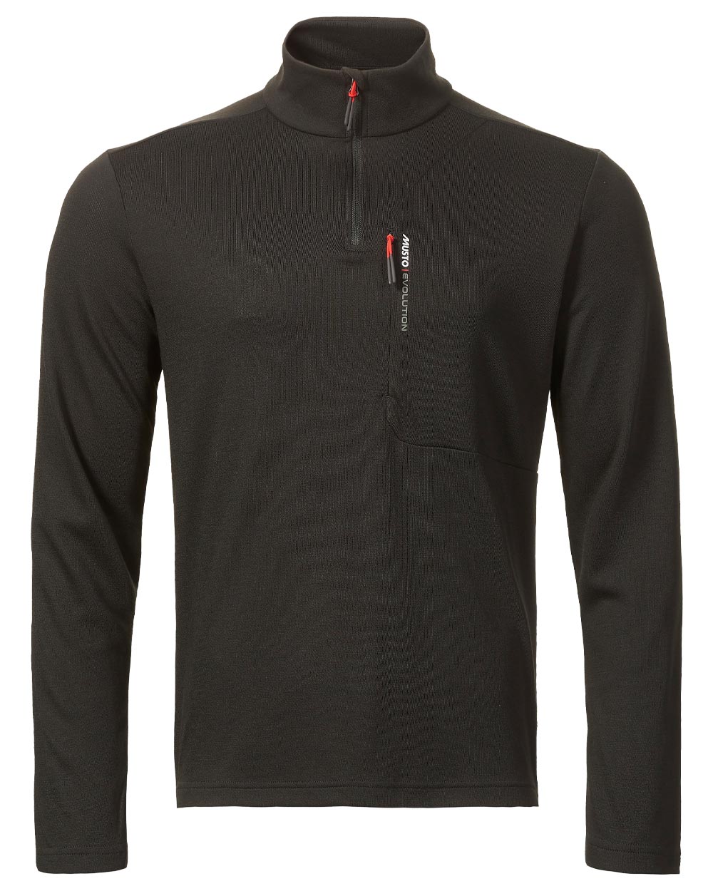 Black coloured Musto Mens Evolution Half Zip Top on white background 