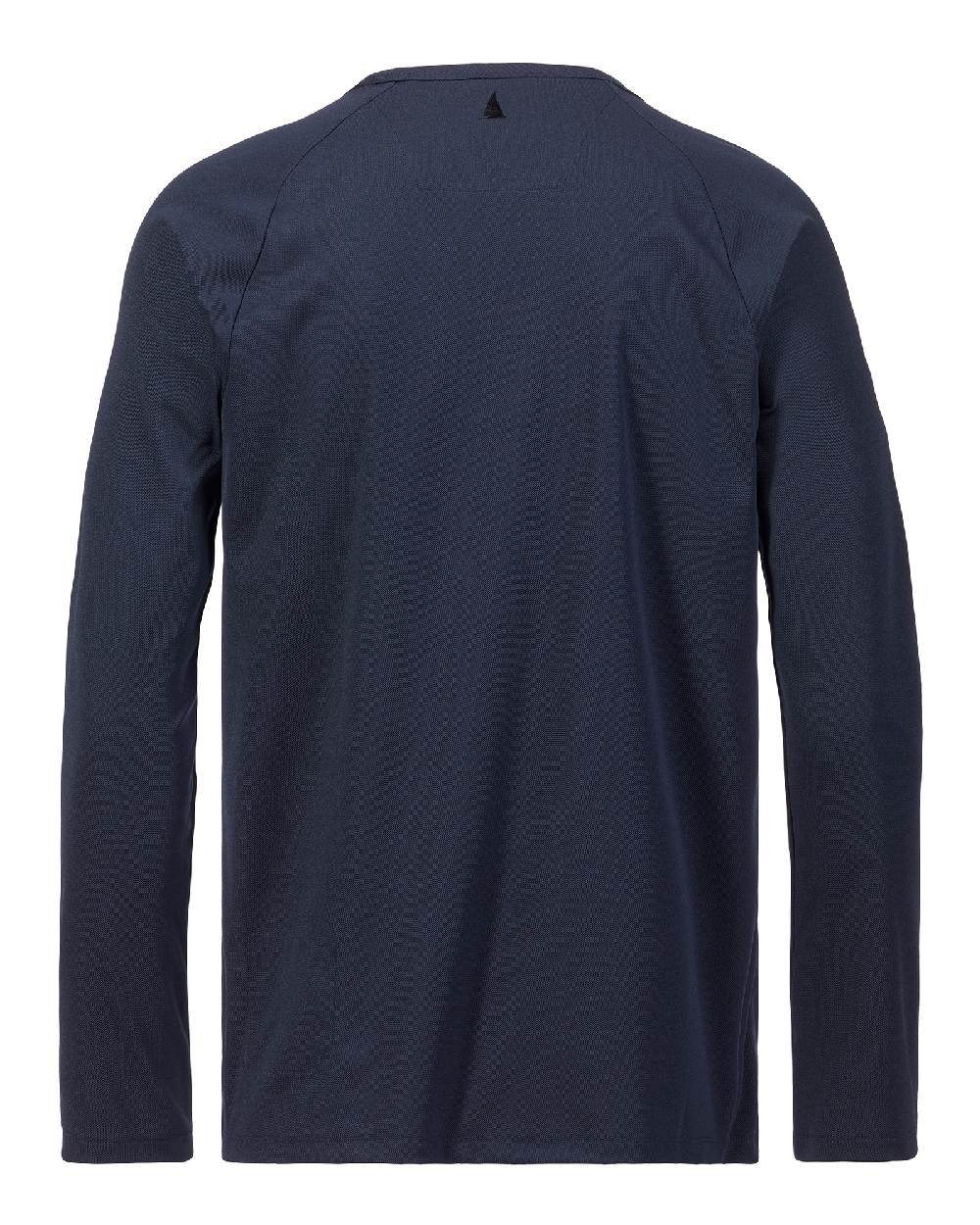 Navy coloured Musto Mens Evolution Newport Osm Edye Long Sleeve T-shirt on white background 