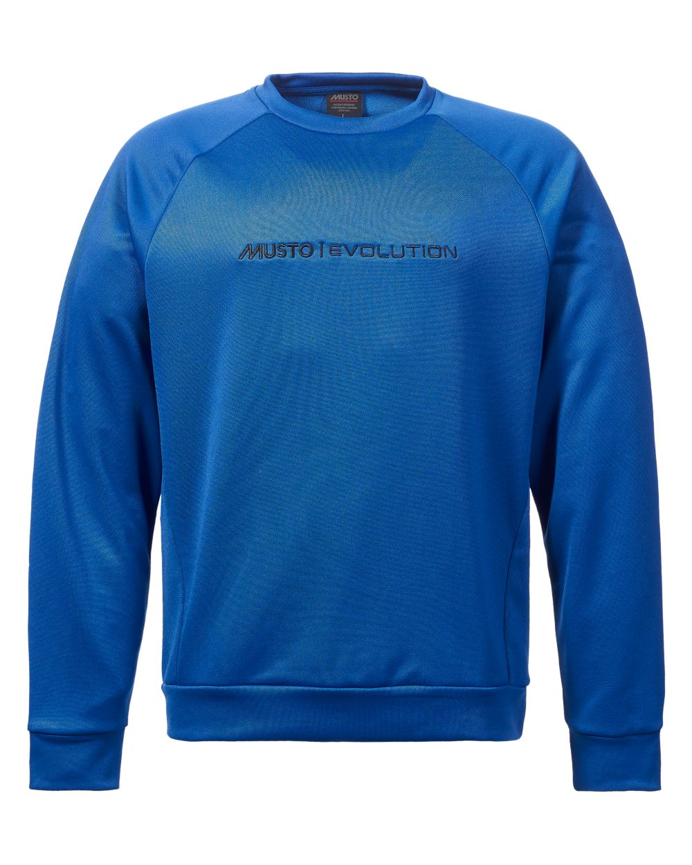 Racer Blue coloured Musto Mens Evolution Osm Technical Crew Sweatshirt on white background 