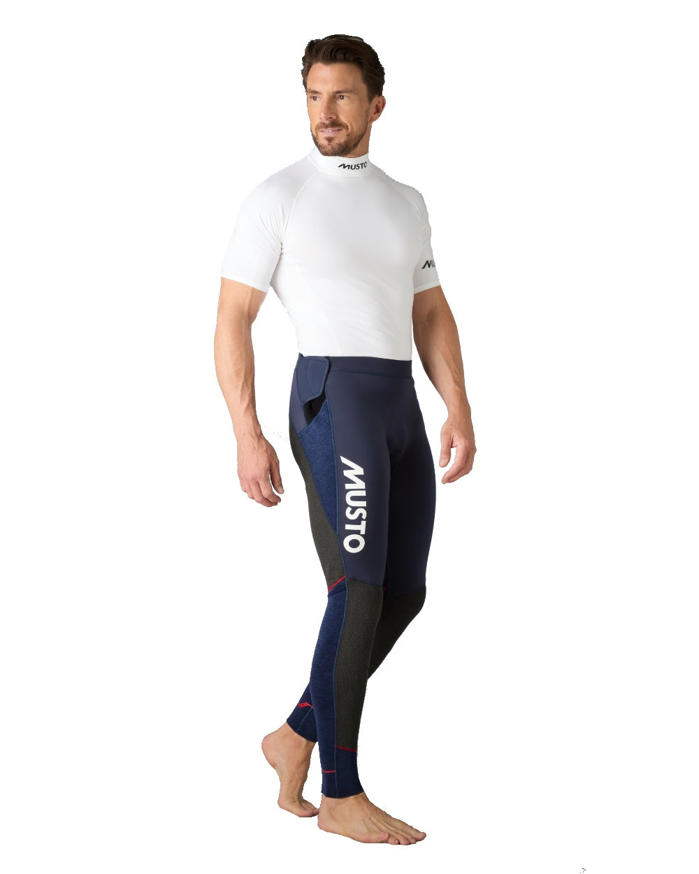 Midnight marl coloured Musto Mens Flexlite Alumin 3.0 Pants on white background 