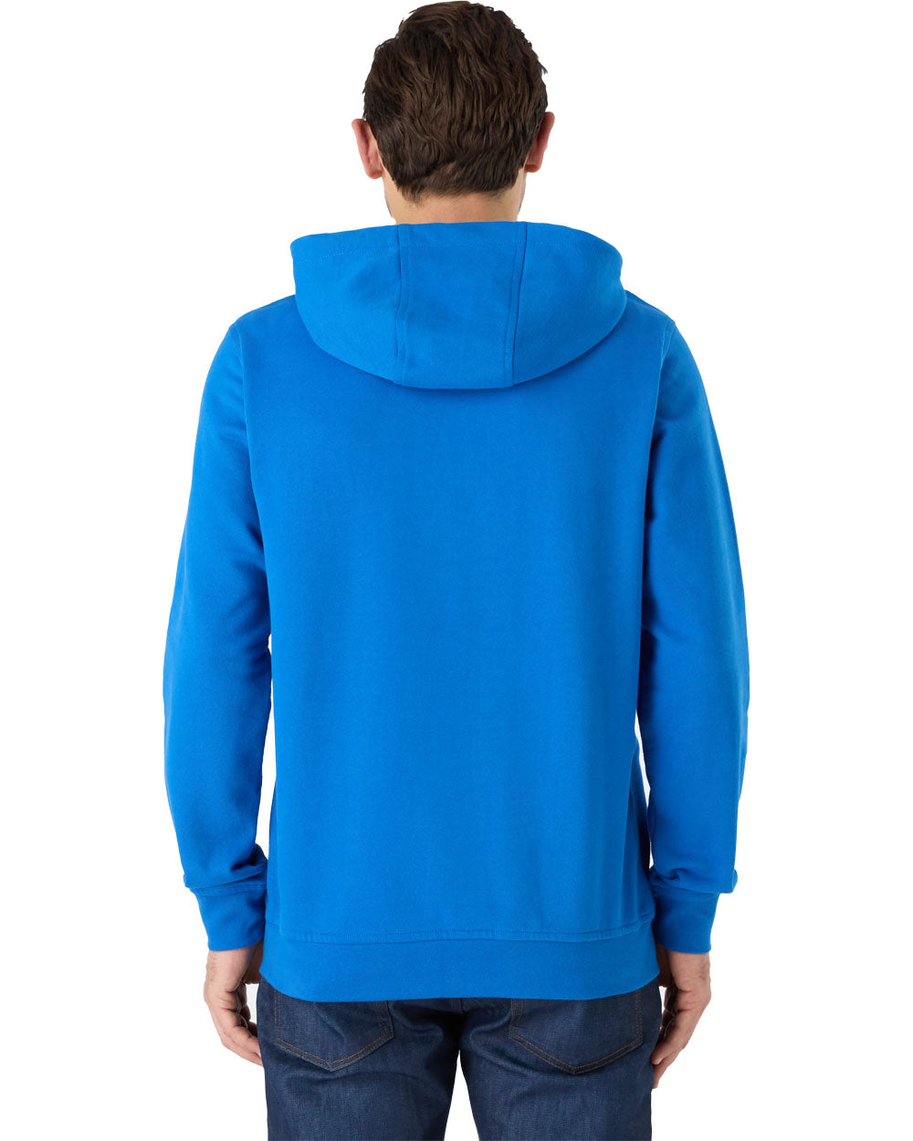 Aruba Blue coloured Musto Mens Logo Hoodie on White background 