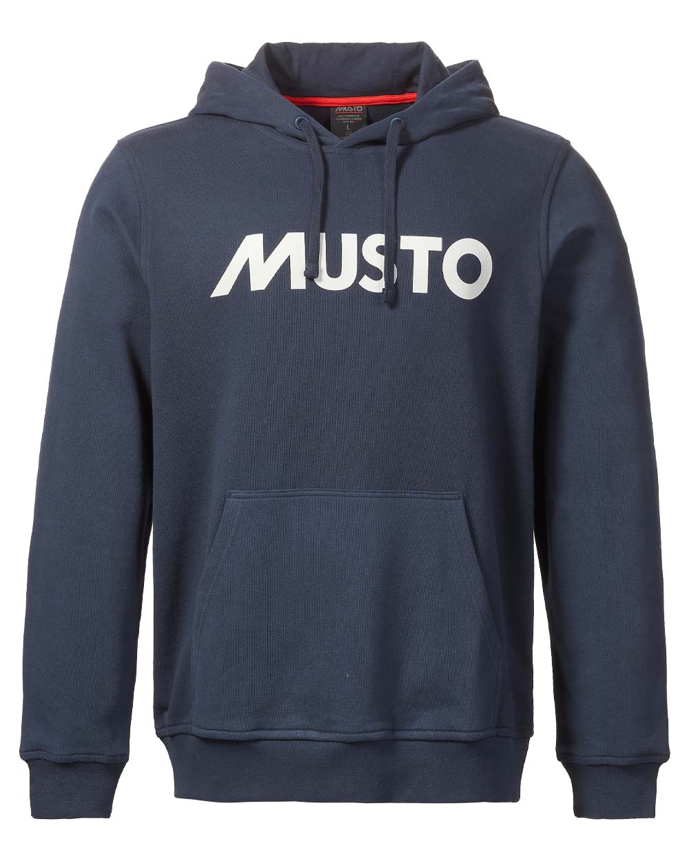 Navy coloured Musto Mens Logo Hoodie on White background 