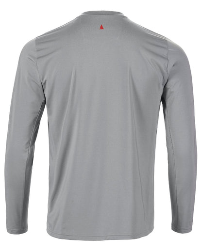 Grey Melange Coloured Musto Mens LPX Cooling Long Sleeve T-Shirt On A White Background 