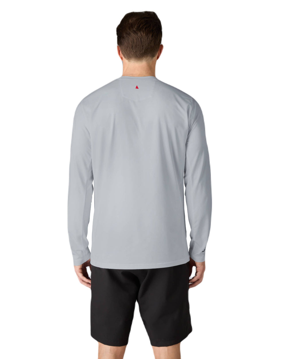 Grey Melange Coloured Musto Mens LPX Cooling Long Sleeve T-Shirt On A White Background 