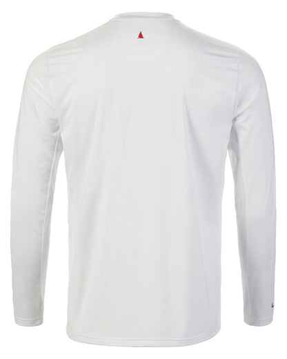 White Coloured Musto Mens LPX Cooling Long Sleeve T-Shirt On A White Background 