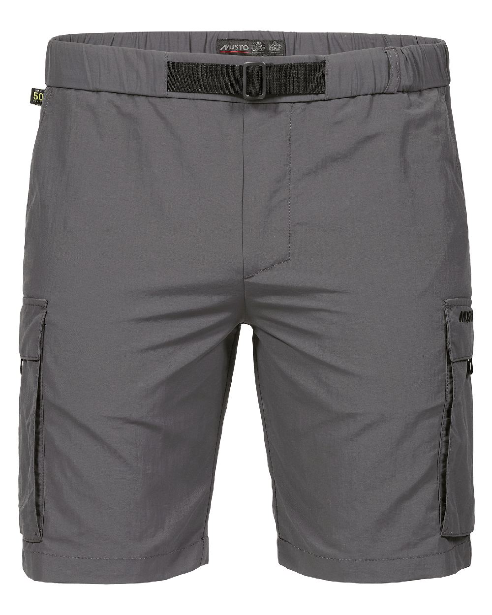 Charcoal coloured Musto Mens Marina Bay Shorts on white background 