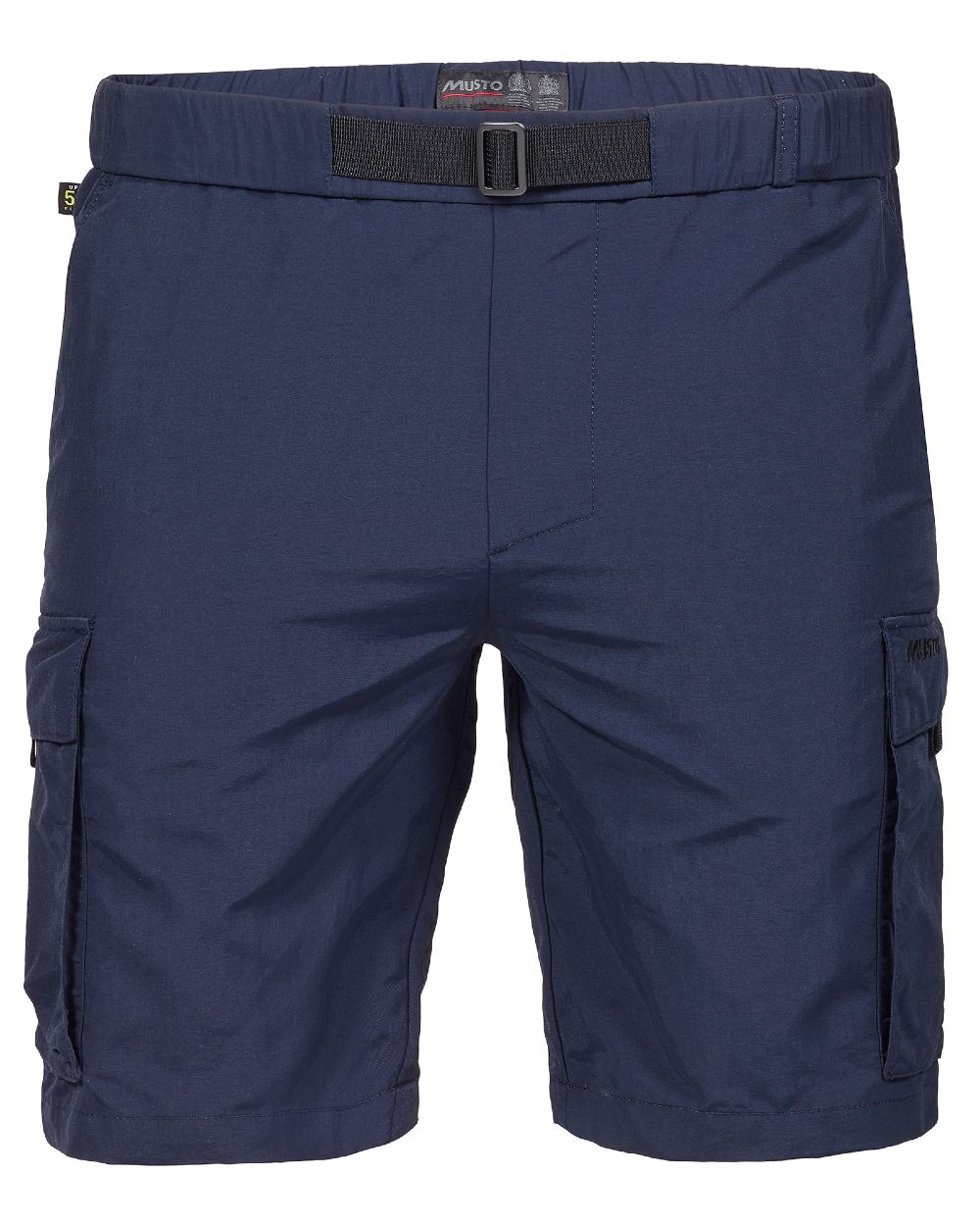 Navy coloured Musto Mens Marina Bay Shorts on white background 