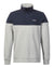 Grey Melange/ Navy coloured Musto Mens Marina Zip Neck Sweatshirt on white background #colour_grey-melange
