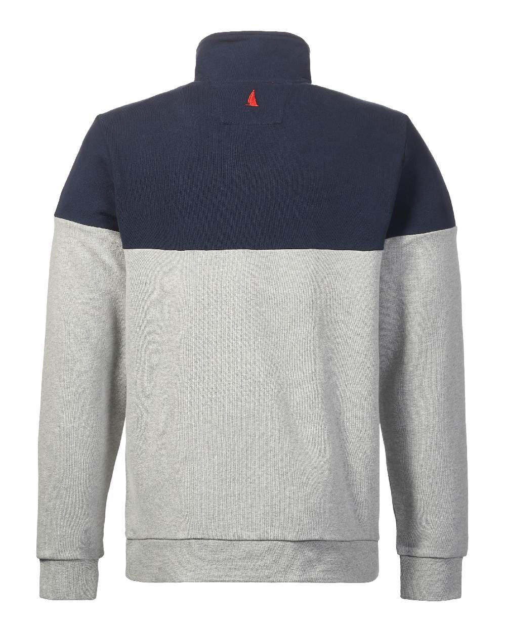 Grey Melange/ Navy coloured Musto Mens Marina Zip Neck Sweatshirt on white background 