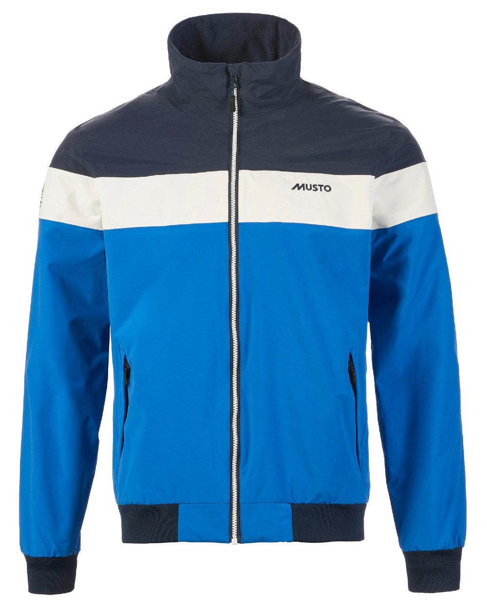 Aruba Blue/Navy/Asw Coloured Musto Mens Musto 64 Snug Blouson Jacket On A White Background 