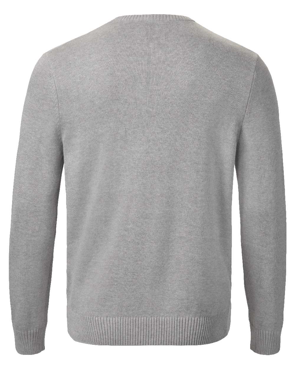 Grey Melange Coloured Musto Mens Original Crew Knit Sweater on White Background
