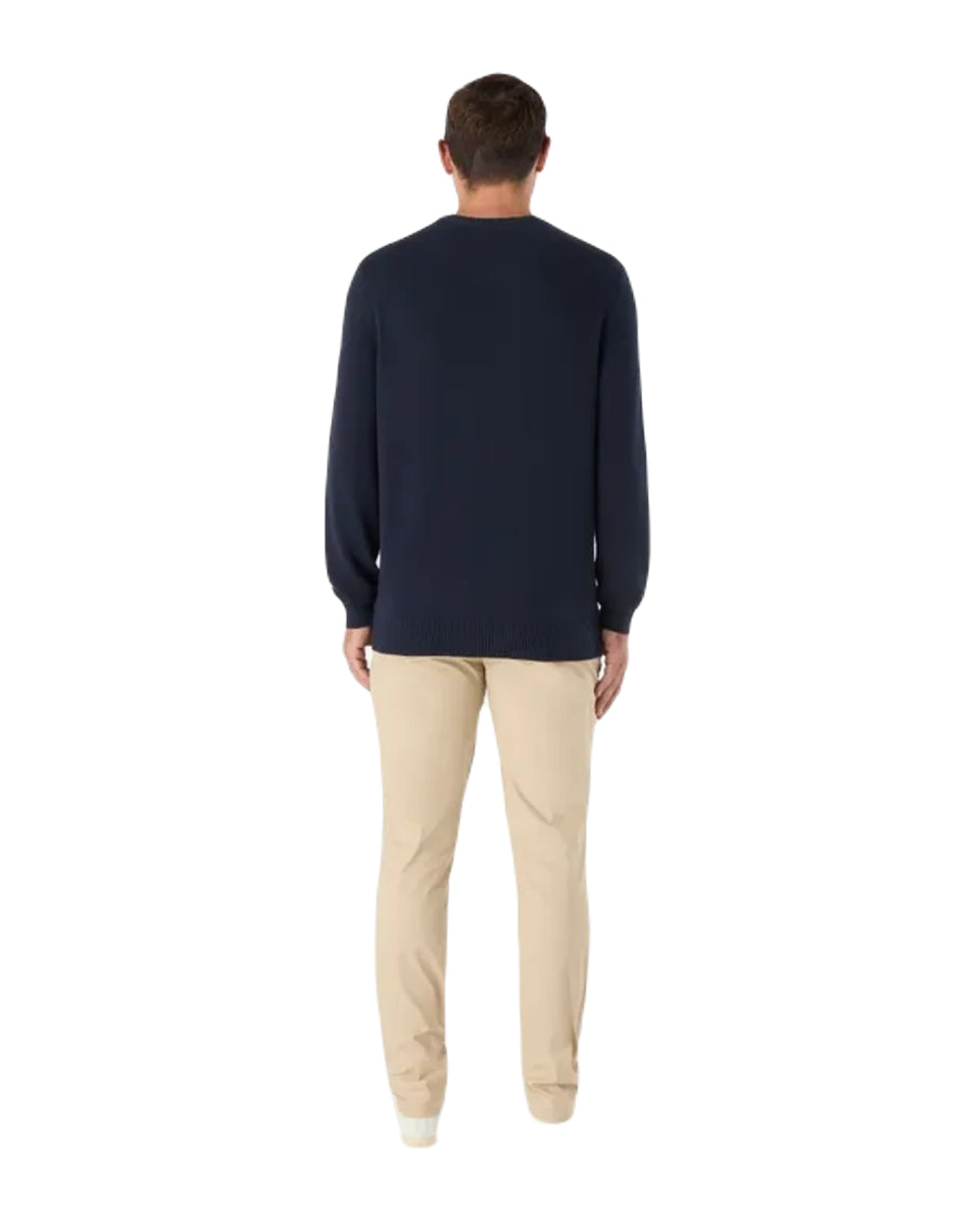 Navy Coloured Musto Mens Original Crew Knit Sweater on White Background
