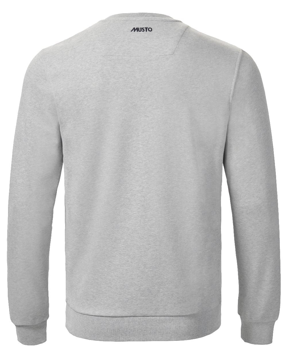 Grey Melange Coloured Musto Mens Original Crew Neck Sweater on White Background
