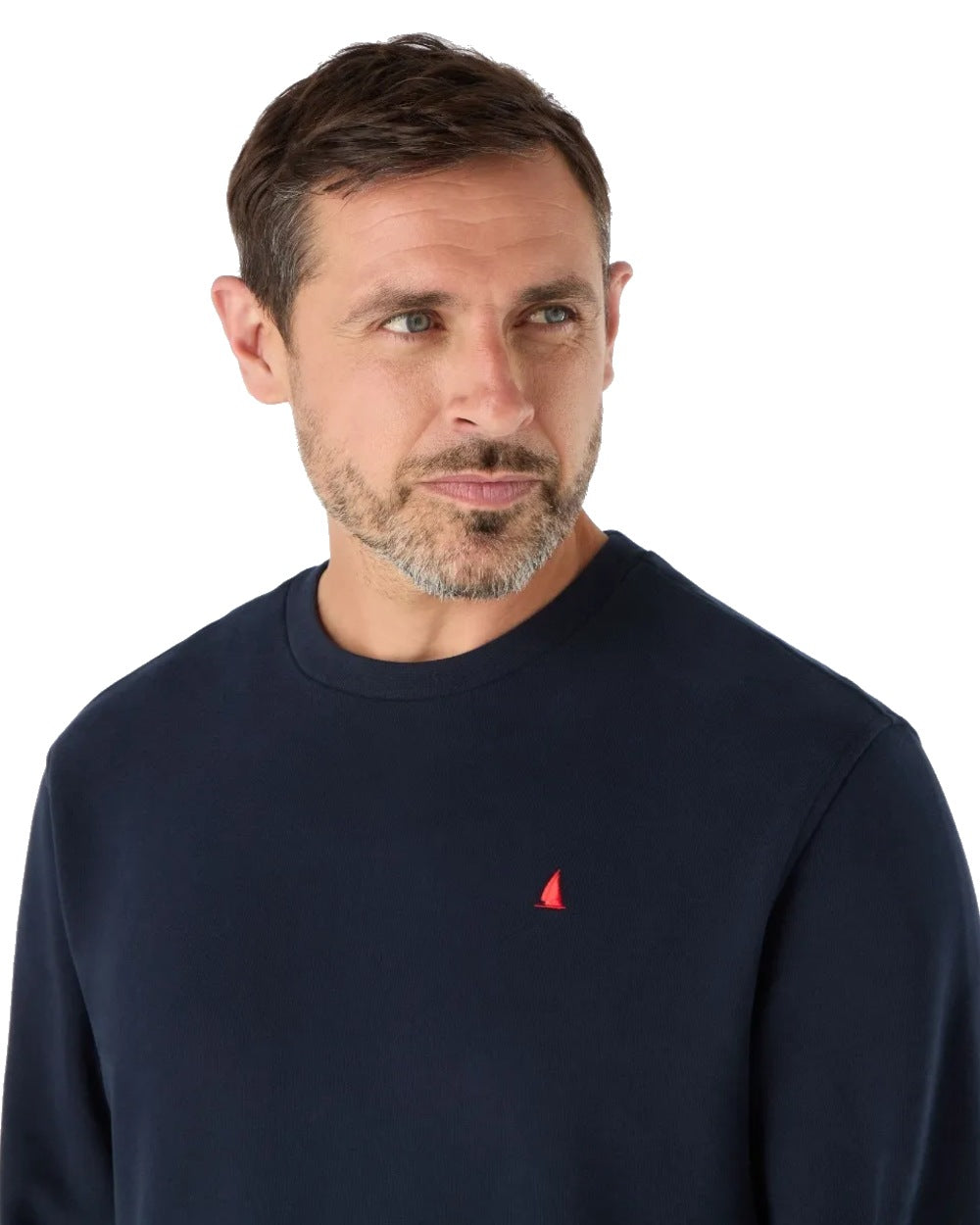 Navy Coloured Musto Mens Original Crew Neck Sweater on White Background
