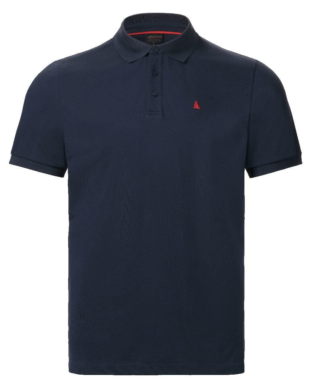 Navy Coloured Musto Mens Original Short Sleeve Polo Shirt on White Background
