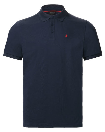 Navy Coloured Musto Mens Original Short Sleeve Polo Shirt on White Background
