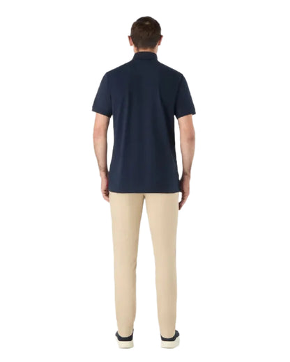 Navy Coloured Musto Mens Original Short Sleeve Polo Shirt on White Background
