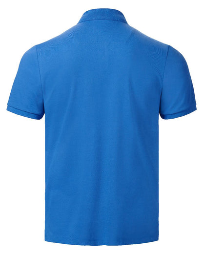 Nebulas Blue Coloured Musto Mens Original Short Sleeve Polo Shirt on white background
