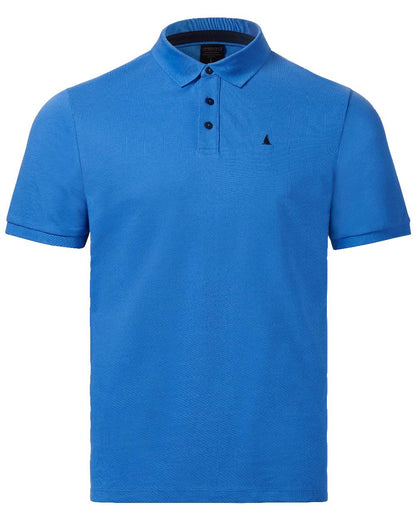Nebulas Blue Coloured Musto Mens Original Short Sleeve Polo Shirt on White Background
