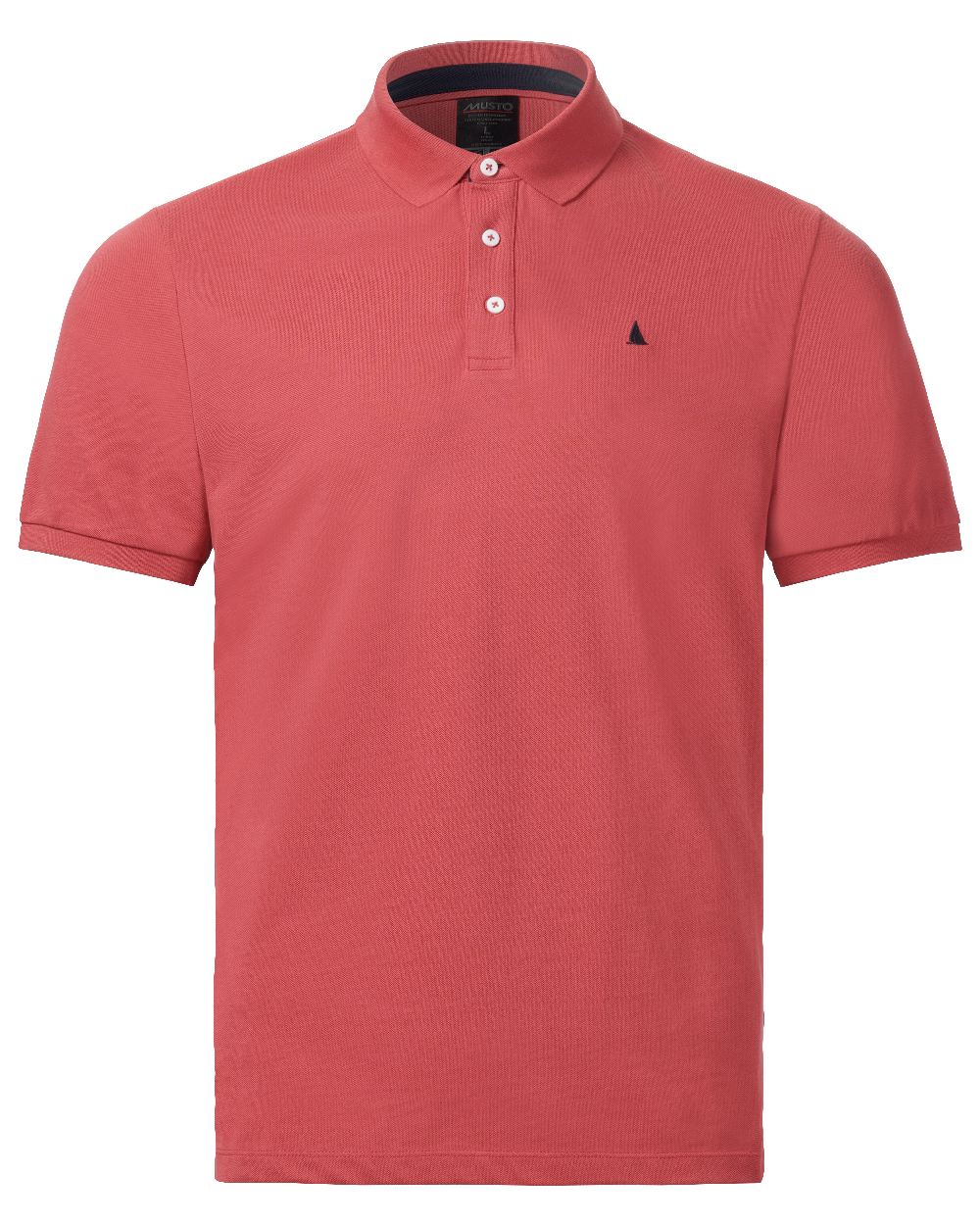 Sweet Raspberry Coloured Musto Mens Original Short Sleeve Polo Shirt on White Background

